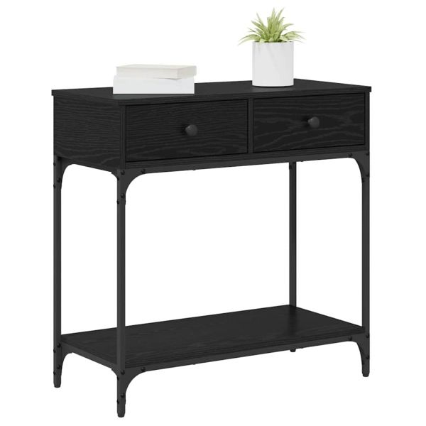 Конзолна маса Черен дъб 75 x 34,5 x 75 см Инженерно дърво