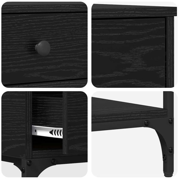 Конзолна маса Черен дъб 75 x 34,5 x 75 см Инженерно дърво