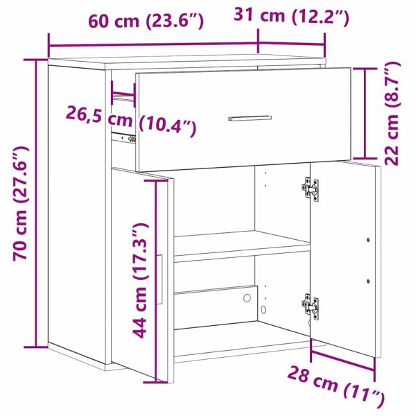 Служебен шкаф Старо дърво 60 x 31 x 70 см Инженерно дърво