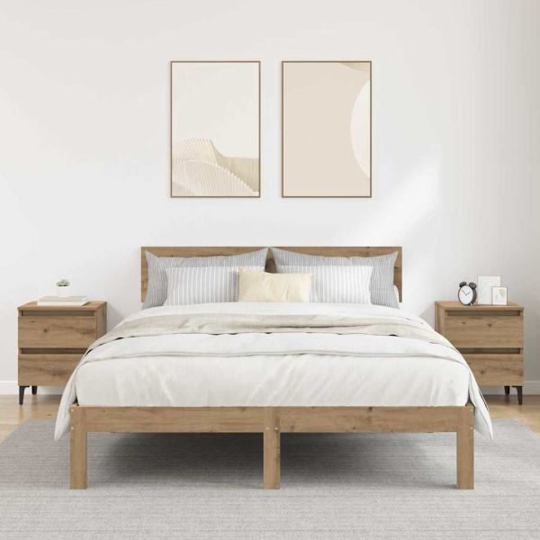 Нощен шкаф 2 pcs дъб артизан 40 x 35 x 50 см Инженерно дърво