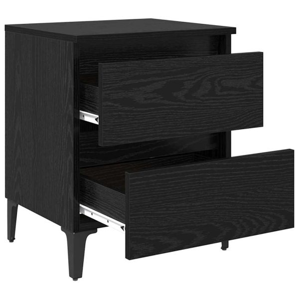 Нощен шкаф 2 pcs Черен дъб 40 x 35 x 50 см Инженерно дърво