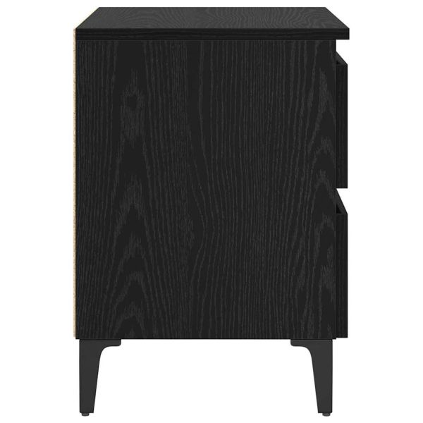 Нощен шкаф 2 pcs Черен дъб 40 x 35 x 50 см Инженерно дърво