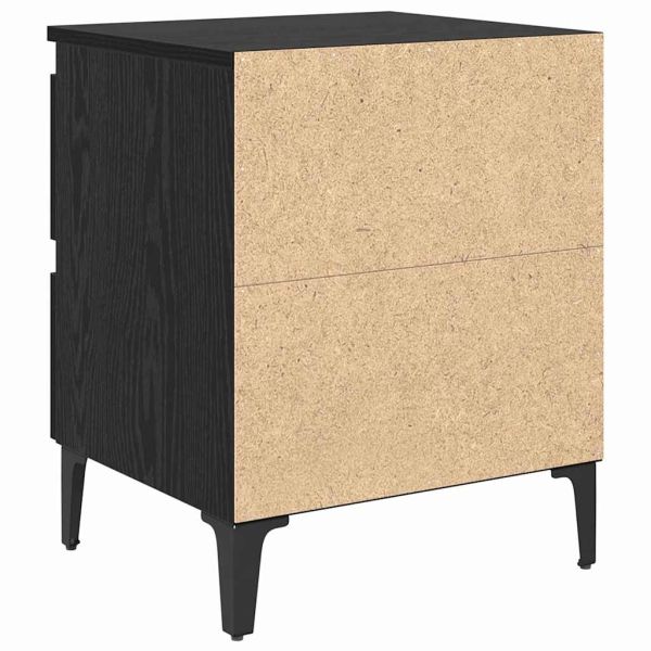 Нощен шкаф 2 pcs Черен дъб 40 x 35 x 50 см Инженерно дърво