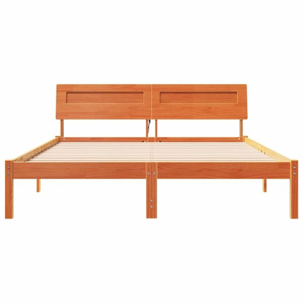 Рамка за легло с таблото Кафяво с восъчно покритие 150 x 200 cm