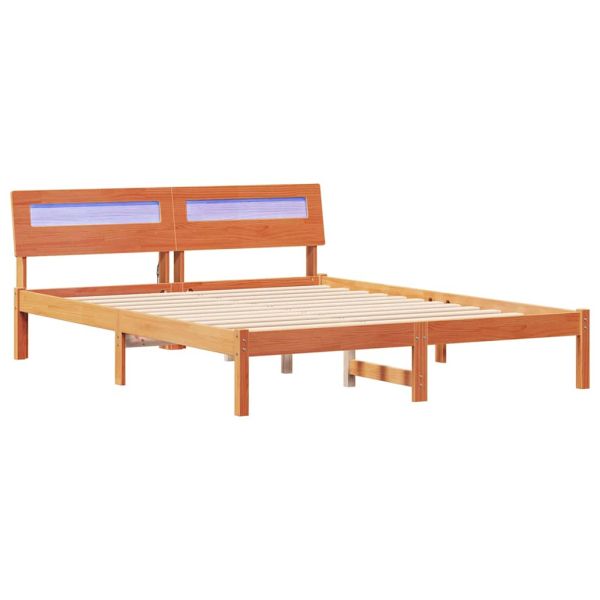Рамка за легло с таблото Кафяво с восъчно покритие 140 x 200 cm