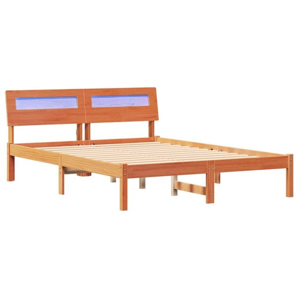 Рамка за легло с таблото Кафяво с восъчно покритие 140 x 190 cm