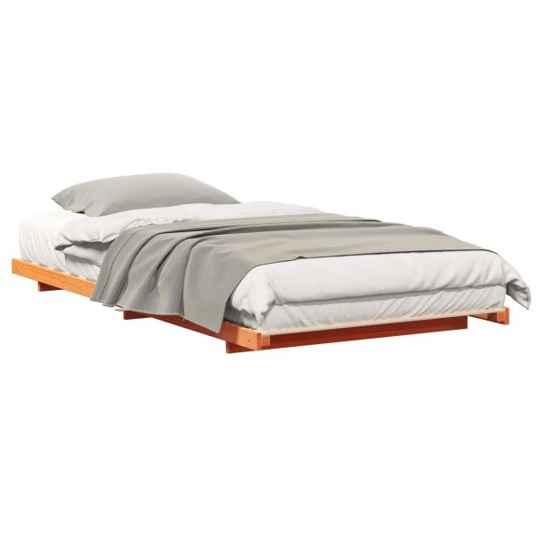 Рамка за легло Кафяво с восъчно покритие 75 x 190 cm