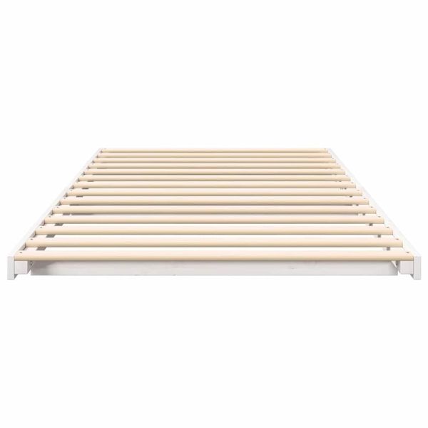 Рамка за легло Бяло 90 x 210 cm Солидно борово дърво
