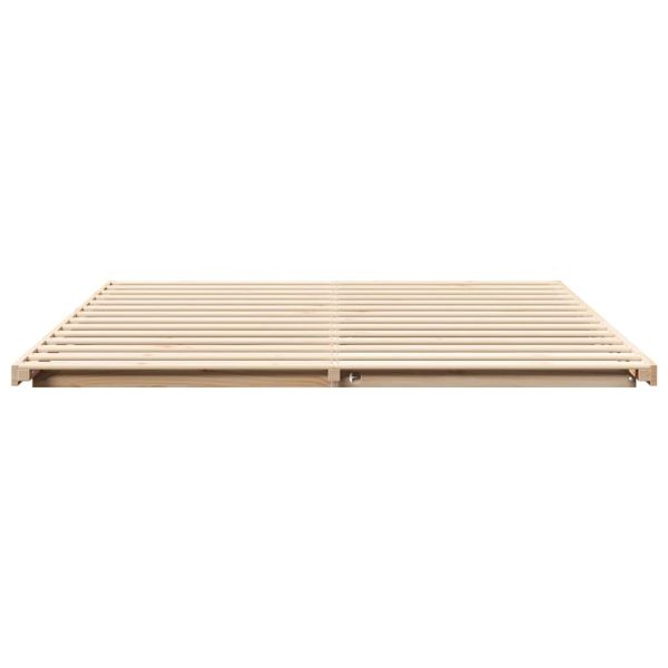 Рамка за легло Кафяво 180 x 210 cm Солидно борово дърво