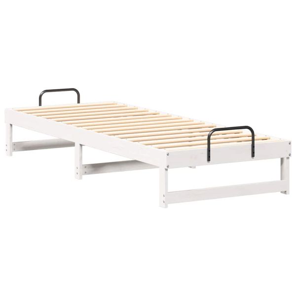 Рамка за легло Бяло 80 x 210 cm Солидно борово дърво
