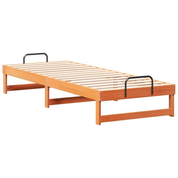 Рамка за легло Кафяво 80 x 210 cm Солидно борово дърво