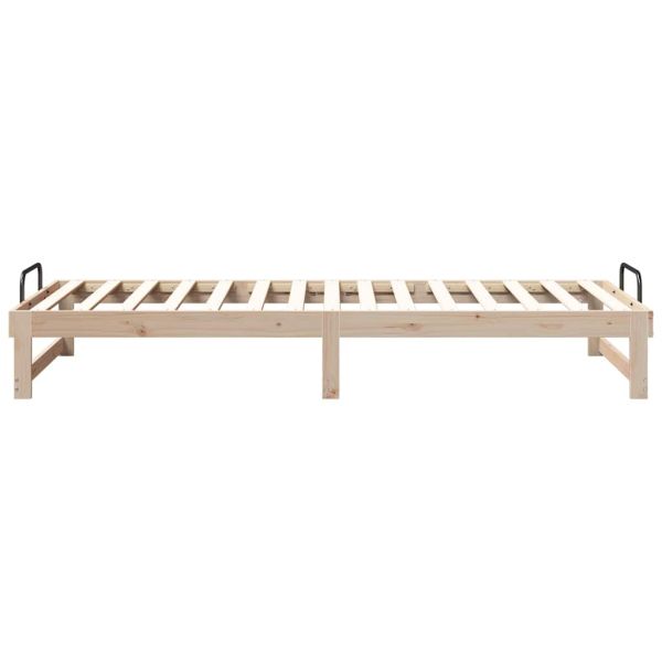 Рамка за легло Кафяво 80 x 220 cm Солидно борово дърво