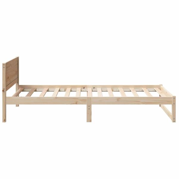 Рамка за легло Естествен 75 x 190 cm Солидно борово дърво