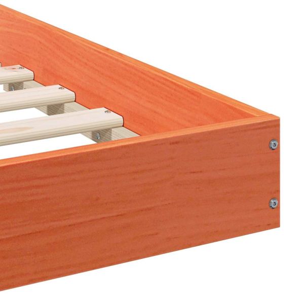 Рамка за легло Кафяво с восъчно покритие 80 x 200 cm