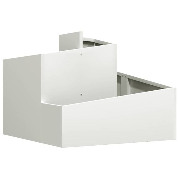 Градинска саксия Бяло 60 x 60 x 50 см Студено валцована стомана