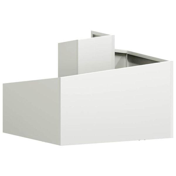 Градинска саксия Бяло 60 x 60 x 50 см Студено валцована стомана