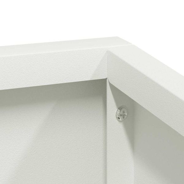 Градинска саксия Бяло 60 x 60 x 50 см Студено валцована стомана