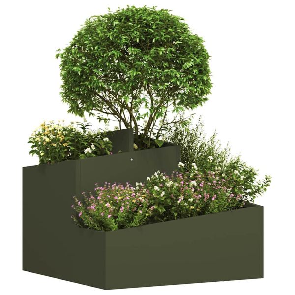 Градинска саксия Маслинено зелено 60 x 60 x 50 см