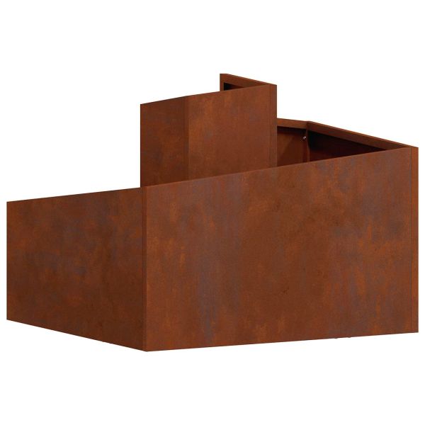 Градинска саксия Кафяво 60 x 60 x 50 см Патинираща стомана