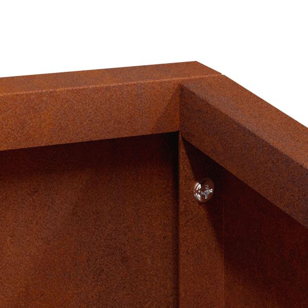 Градинска саксия Кафяво 60 x 60 x 50 см Патинираща стомана