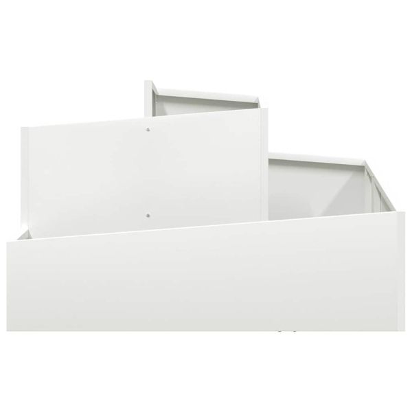 Градинска саксия Бяло 80 x 80 x 50 см Студено валцована стомана