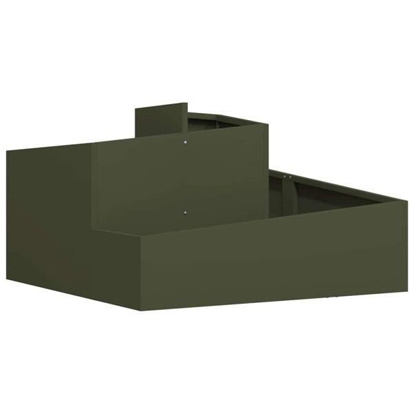 Градинска саксия Маслинено зелено 80 x 80 x 50 см