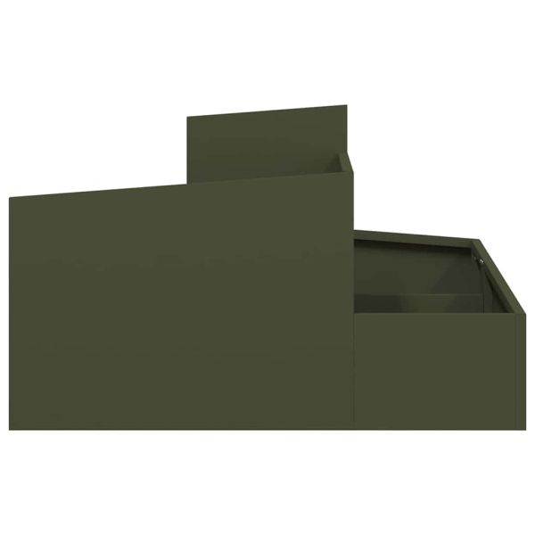 Градинска саксия Маслинено зелено 80 x 80 x 50 см