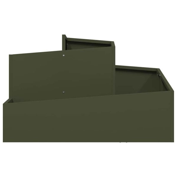Градинска саксия Маслинено зелено 80 x 80 x 50 см