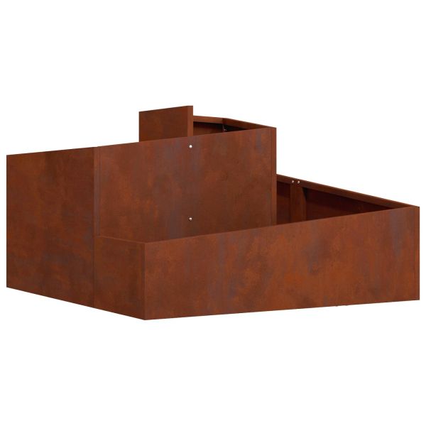 Градинска саксия Кафяво 80 x 80 x 50 см Патинираща стомана