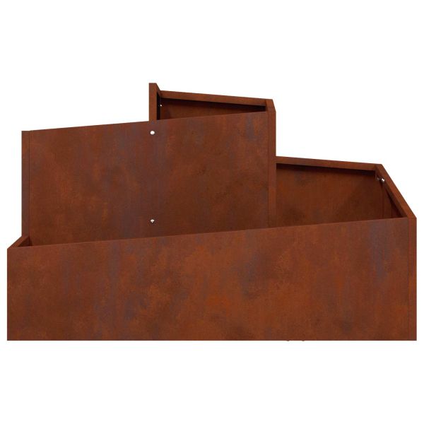 Градинска саксия Кафяво 80 x 80 x 50 см Патинираща стомана