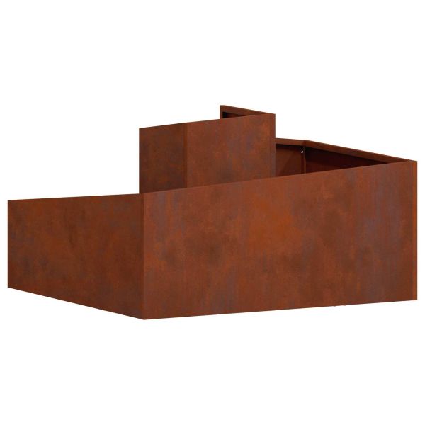 Градинска саксия Кафяво 80 x 80 x 50 см Патинираща стомана