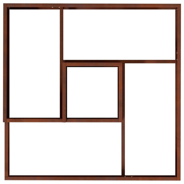 Градинска саксия Кафяво 80 x 80 x 50 см Патинираща стомана
