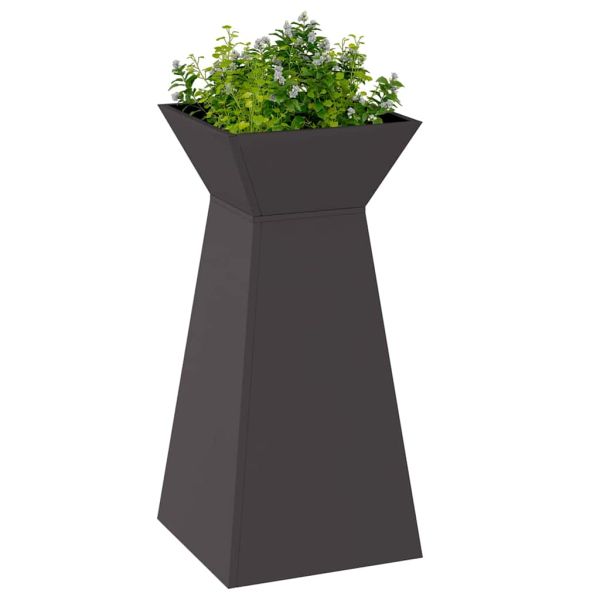 Саксия с колона 2 pcs Черно 35 x 35 x 73 см