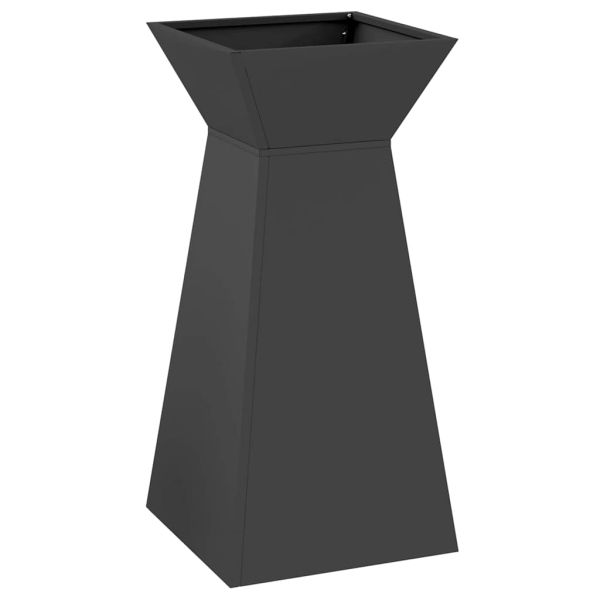 Саксия с колона 2 pcs Черно 35 x 35 x 73 см