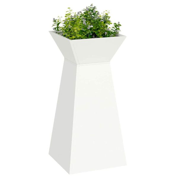 Саксия с колона 2 pcs Бяло 35 x 35 x 73 см