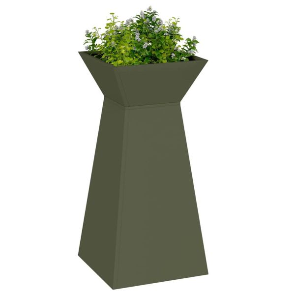 Саксия с колона 2 pcs Маслинено 35 x 35 x 73 см