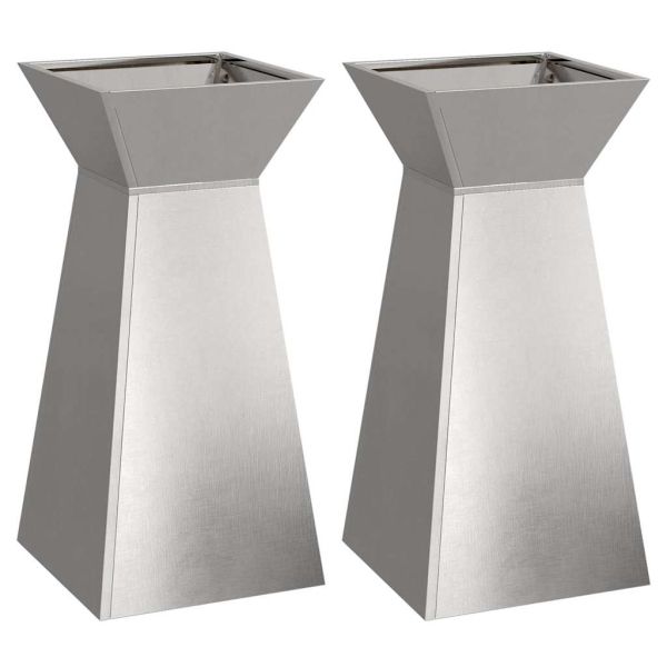Саксия с колона 2 pcs Сребрист 35 x 35 x 73 см