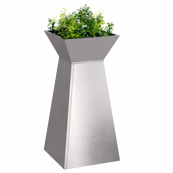 Саксия с колона 2 pcs Сребрист 35 x 35 x 73 см