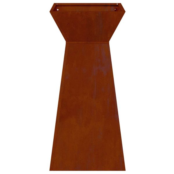 Саксия с колона Сребрист 35 x 35 x 73 см Патинираща стомана