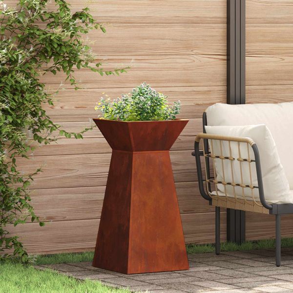 Саксия с колона 2 pcs Сребрист 35 x 35 x 73 см