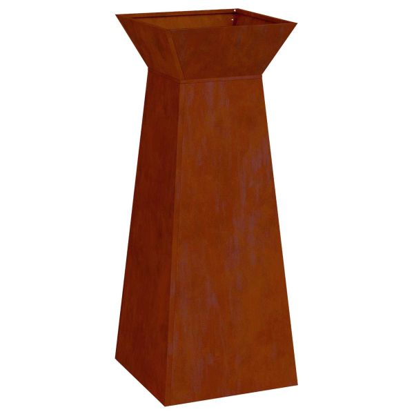 Саксия с колона 2 pcs Сребрист 40 x 40 x 100 cm