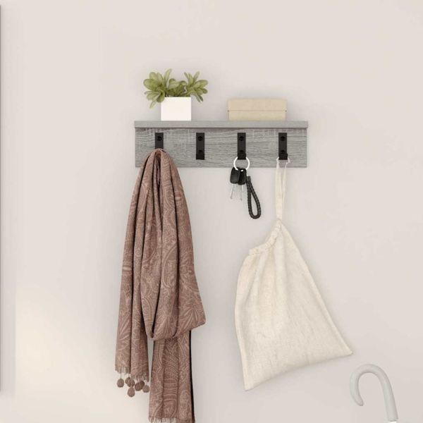 Стенен закачалка за палта Сив Сонома 40 x 10,5 x 10,5 см