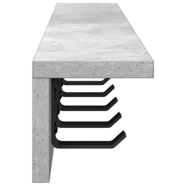 Стенен закачалка за палта Циментено сиво 80 x 10,5 x 10,5 см