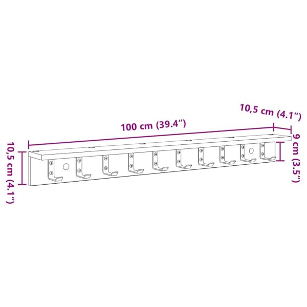 Стенен закачалка за палта Черния дъб 100 x 10,5 x 10,5 см