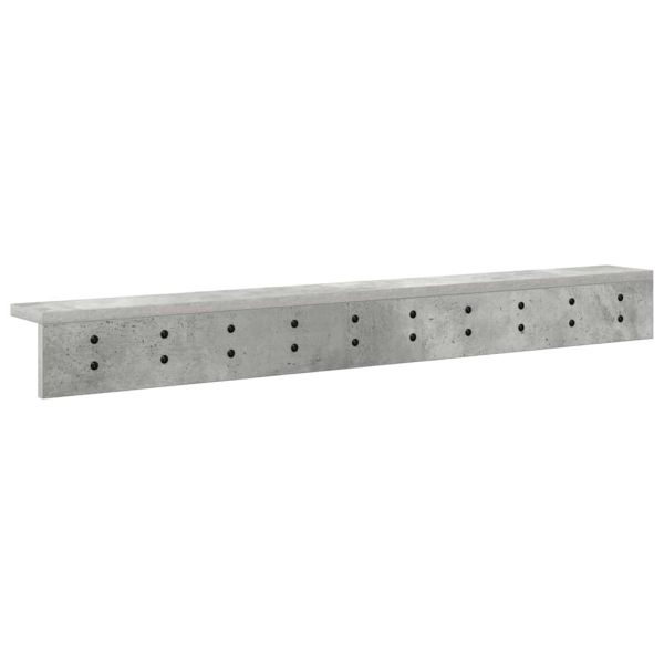 Стенен закачалка за палта Циментено сиво 100 x 10,5 x 10,5 см