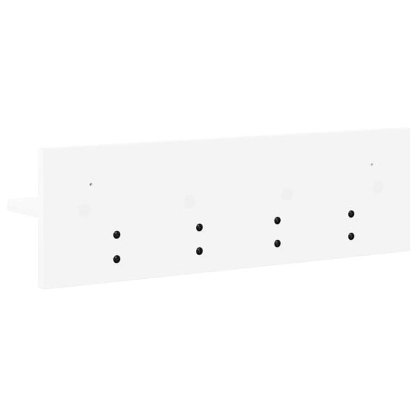 Стенен закачалка за палта със съхранение Бяло 60 x 10,5 x 18 см