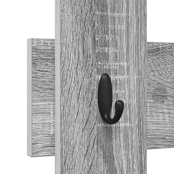 Стенен закачалка за палта Сив Сонома 60 x 3 x 82 см