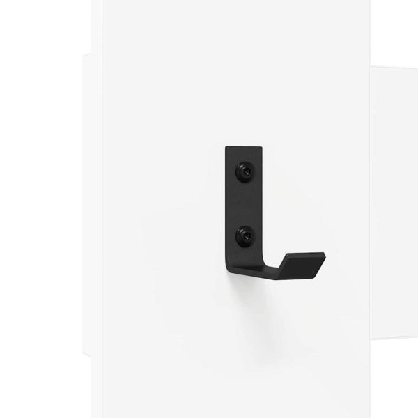 Стенен закачалка за палта Бяло 65 x 3 x 100 см Инженерно дърво