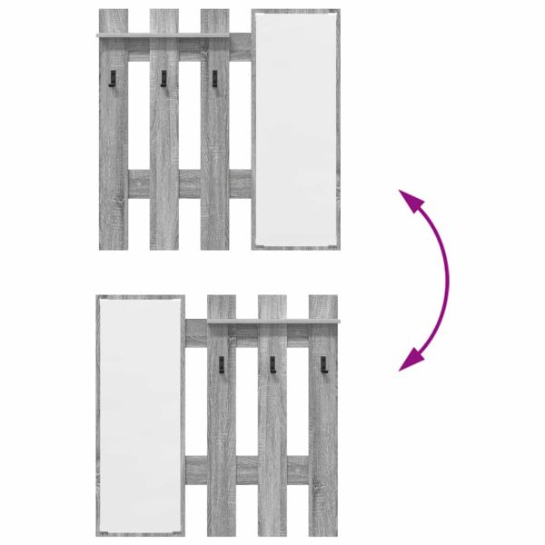 Стенен закачалка за палта Сив Сонома 100 x 10 x 100 см