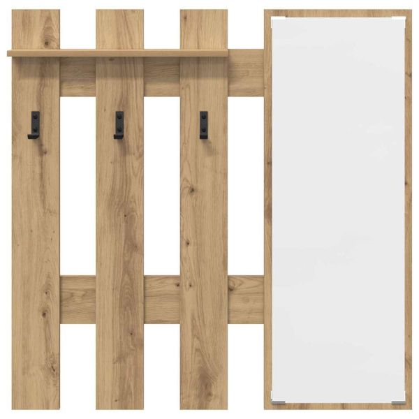 Стенен закачалка за палта Дъб 100 x 10 x 100 см Инженерно дърво